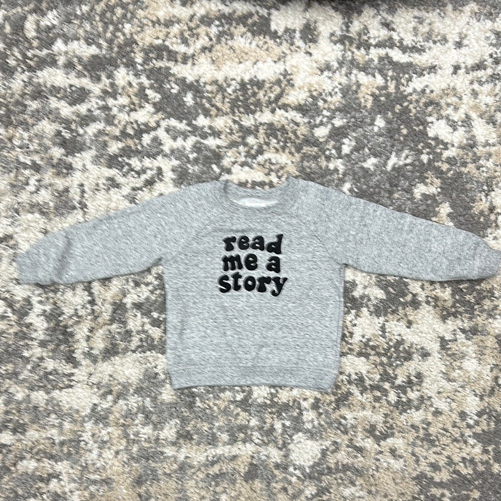 Gymboree Gray Kids Sweatshirt with 'Read Me a Story' Print - Sz 3T